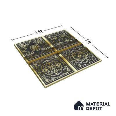 Metallic Wall Tile TL 07235 Regal Noir 1 ft x 1 ft Ceramic Matte Finish - 9 mm  | 2 mm Spacer is Mandatory | Suitable For Bathroom, Kitchen, Dining Area | Please Expect a Slight Variation of Pattern (Sample)